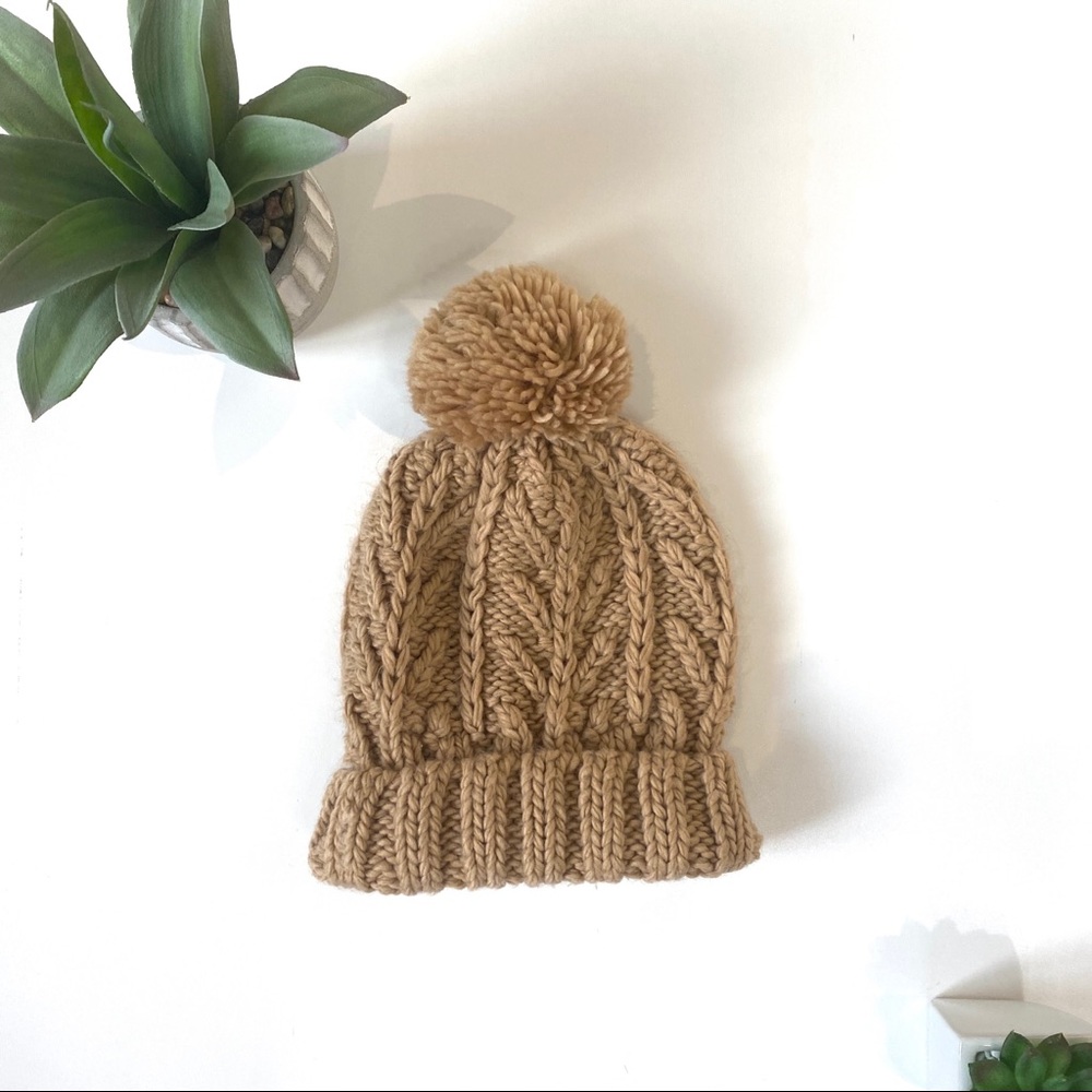 Beige Knit Winter Hat